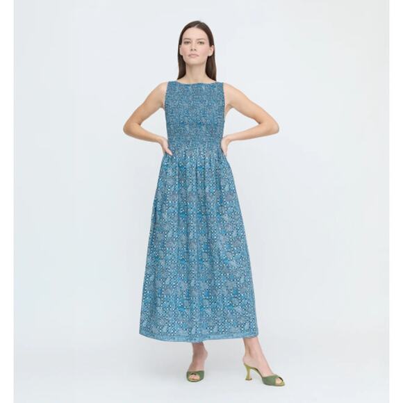 Hill House Dress XXS The Cosima Nap Maxi Blue Floral Smocked Timeless Feminine - Picture 1 of 11